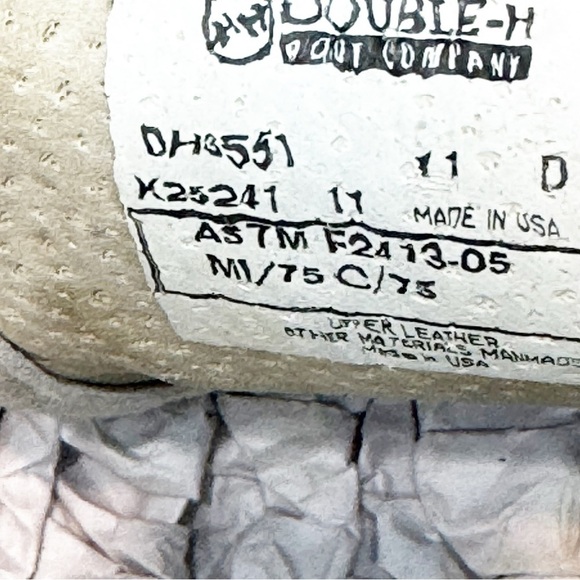 Double H Steel Toe Work Boots Sz 11 D Steel Toe DH3551 - Picture 6 of 8